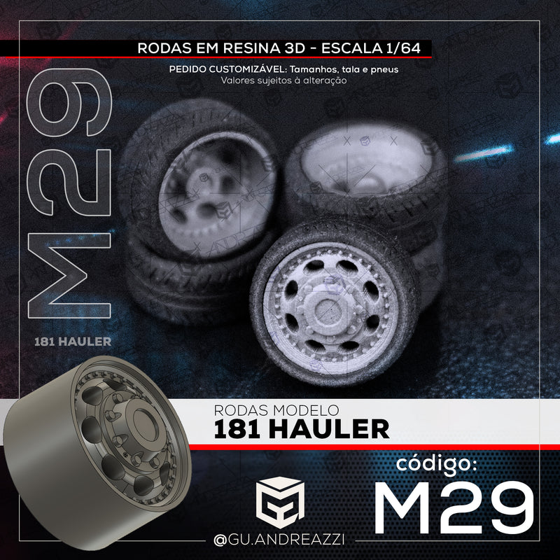 M29 - 181 Hauler - Rodas 3D  para 1/64