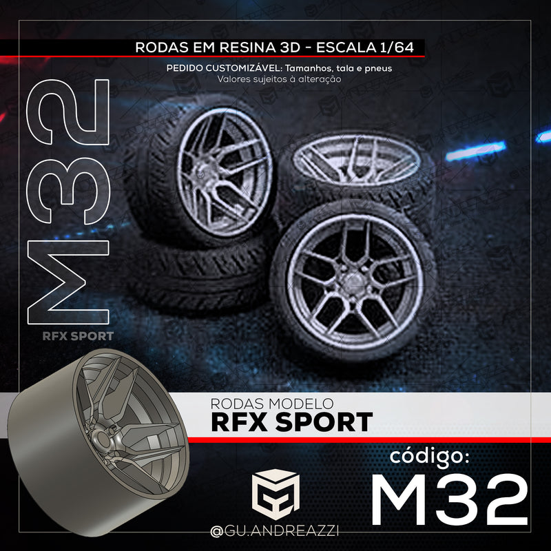 M32 - RFX Sport - Rodas 3D  para 1/64