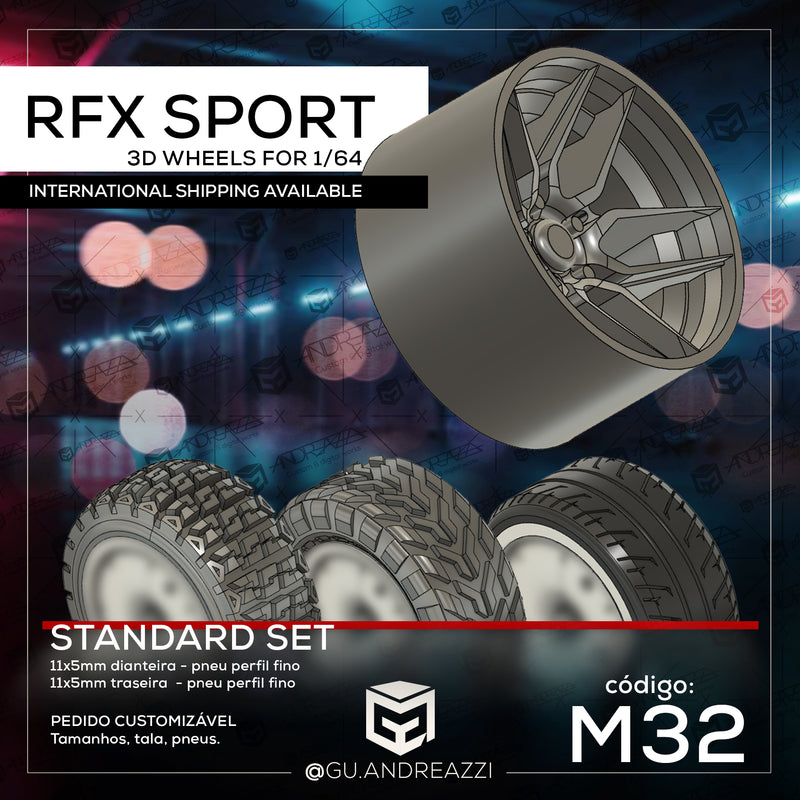 M32 - RFX Sport - Rodas 3D  para 1/64