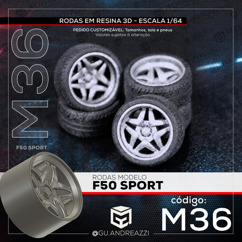 M36 - F50 Sport - Rodas 3D  para 1/64