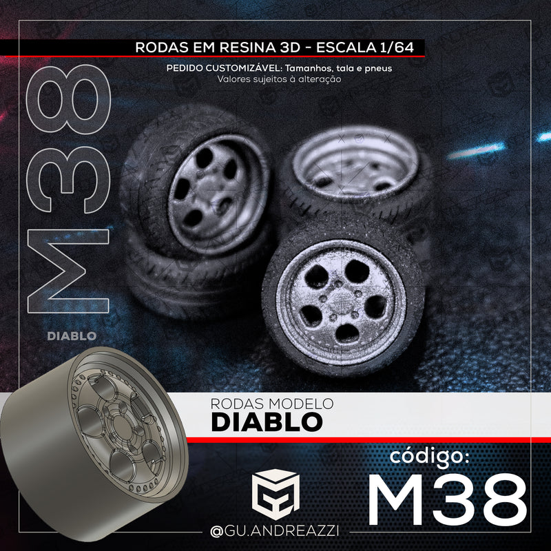 M38 - Diablo - Rodas 3D  para 1/64