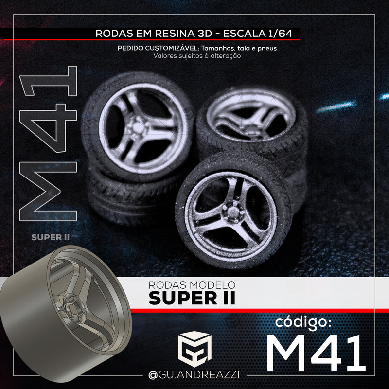 M41 - Super II - Rodas 3D  para 1/64