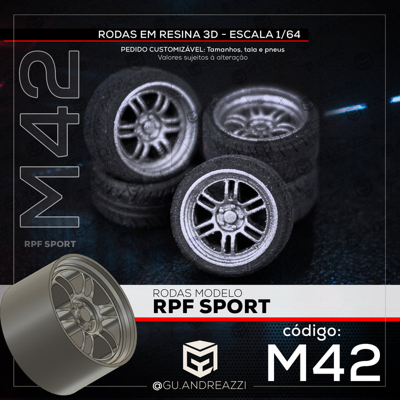 M42 - RPF Sport - Rodas 3D  para 1/64