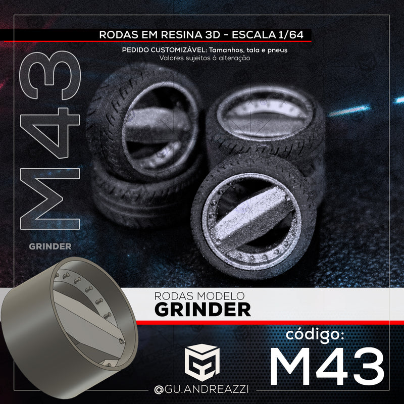 M43 - Grinder - Rodas 3D  para 1/64