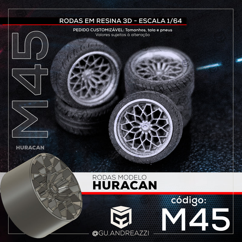 M45 - Huracan - Rodas 3D  para 1/64