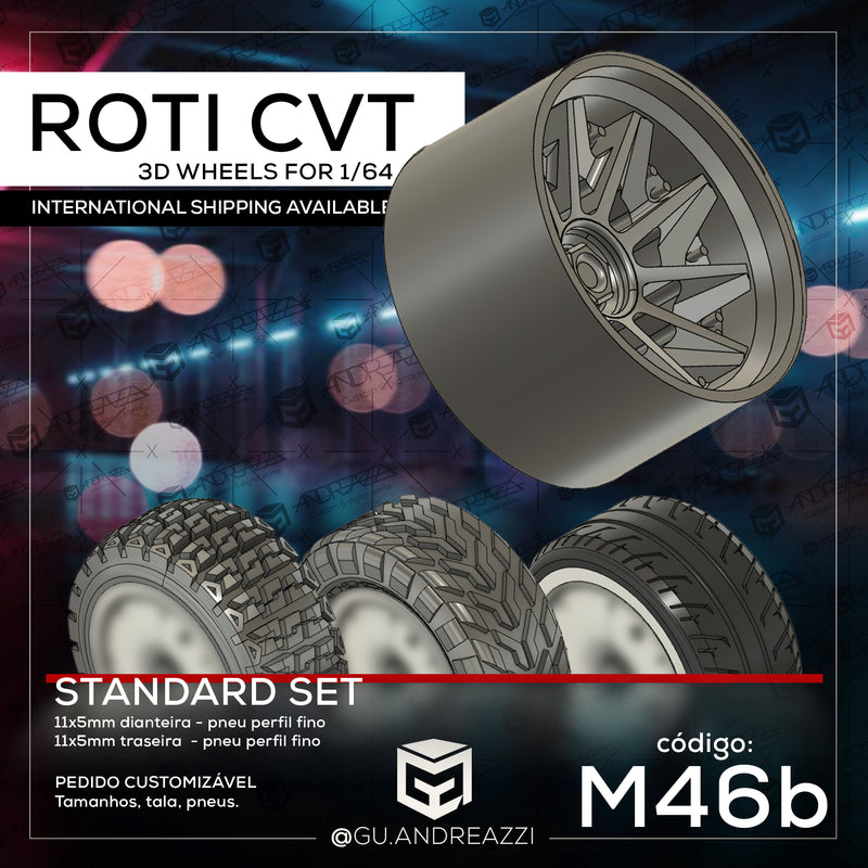 M46 - Roti CVT deep - Rodas 3D  para 1/64