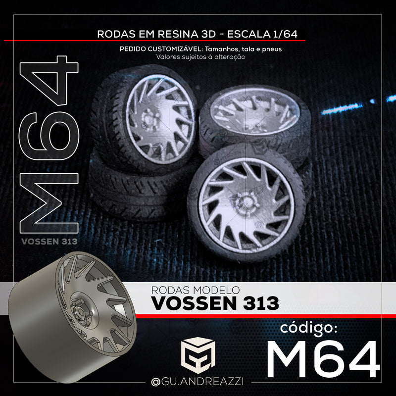 M64 - Vossen 313 - Rodas 3D para 1/64