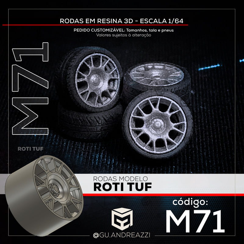 M71 - Roti TUF - Rodas 3D para 1/64