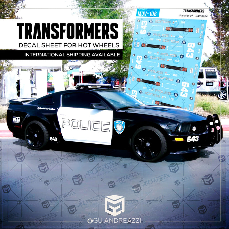 MOV106 - Transformers Barricade - Decal 1/64