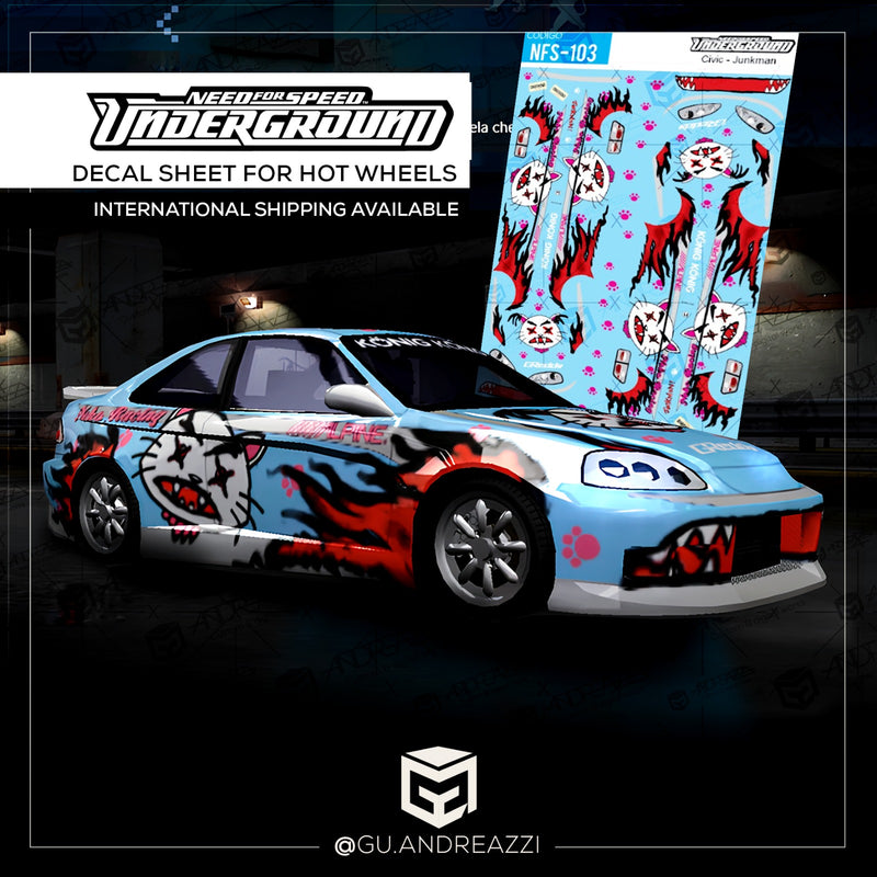 NFS103 - Civic Junkman NFSU1 - Decal 1/64