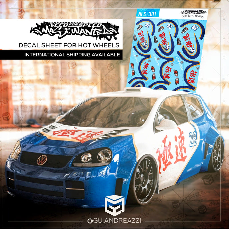 NFS315 - Golf GTI Sonny NFSMW - Decal 1/64