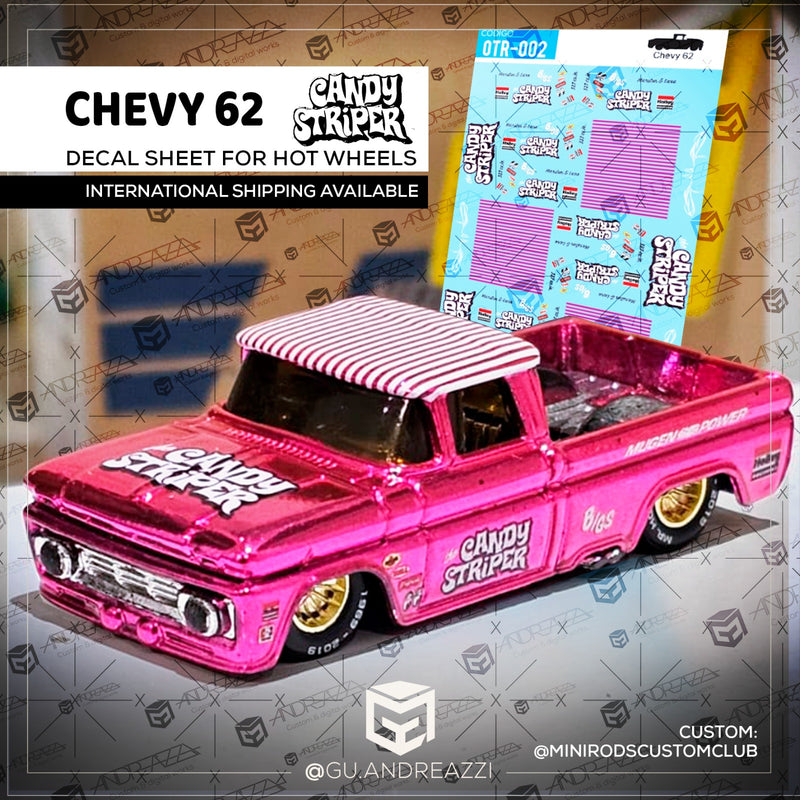 OTR002 - Chevy 62 - Candy Striper - Decal 1/64