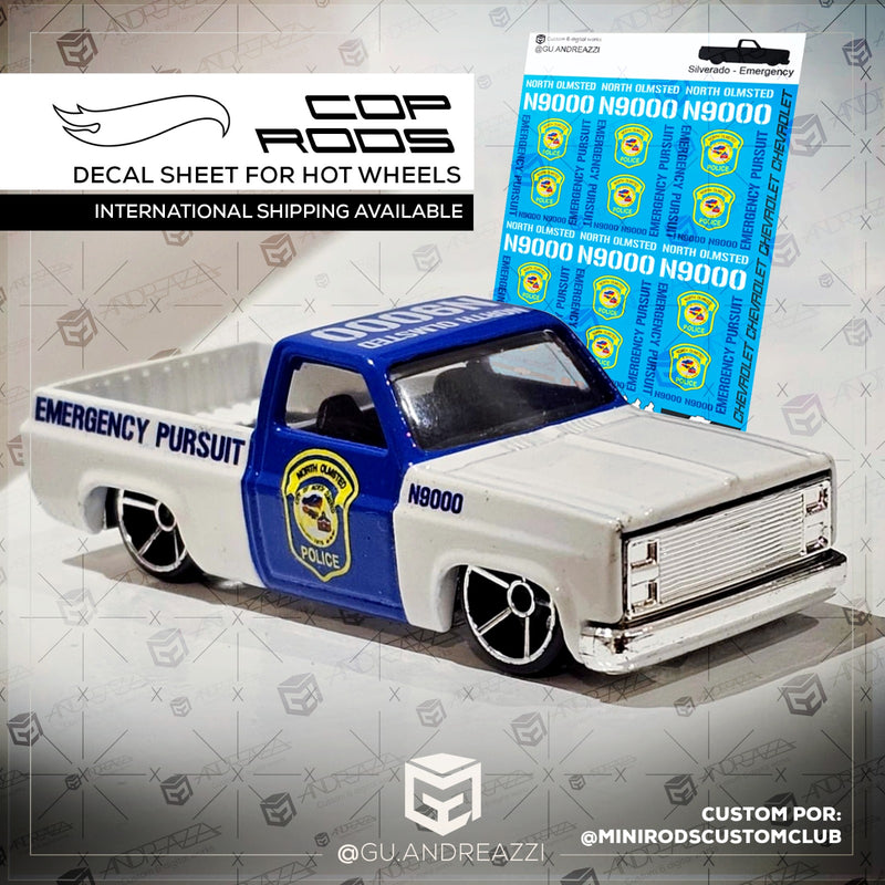 OTR011 - Silverado Cop Rods - Decal 1/64