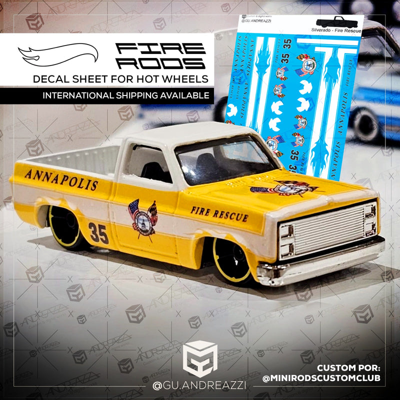 OTR012 - Silverado Fire Rods - Decal 1/64