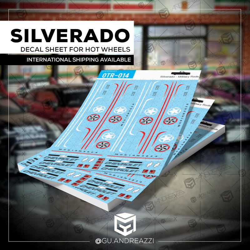 OTR014 - Silverado Military Rods - Decal 1/64