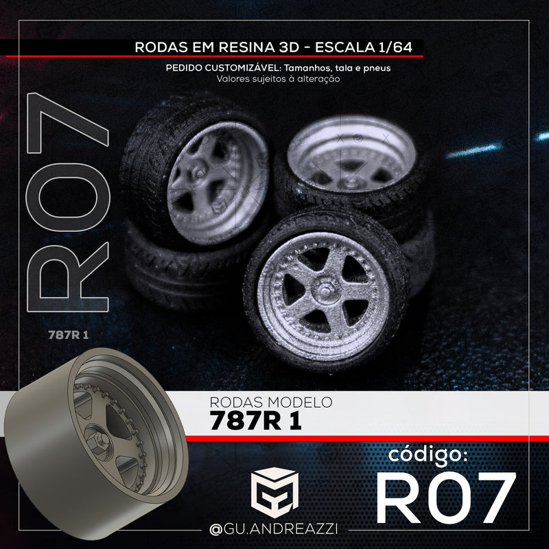 R07 - 787R 1 - Rodas 3D  para 1/64