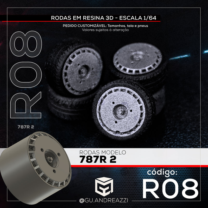 R08 - 787R 2 - Rodas 3D  para 1/64