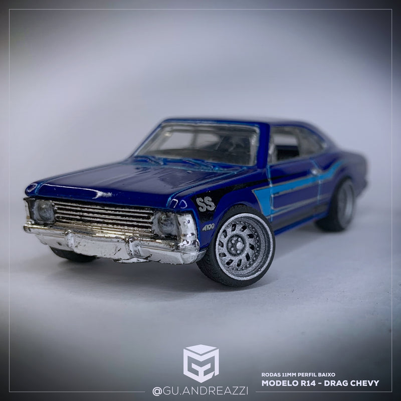 R14 - Drag Chevy - Rodas 3D  para 1/64