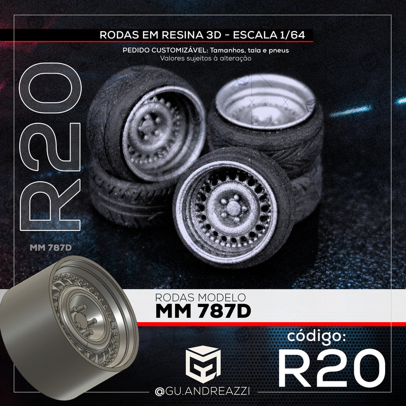 R20 - MM 787D - Rodas 3D  para 1/64