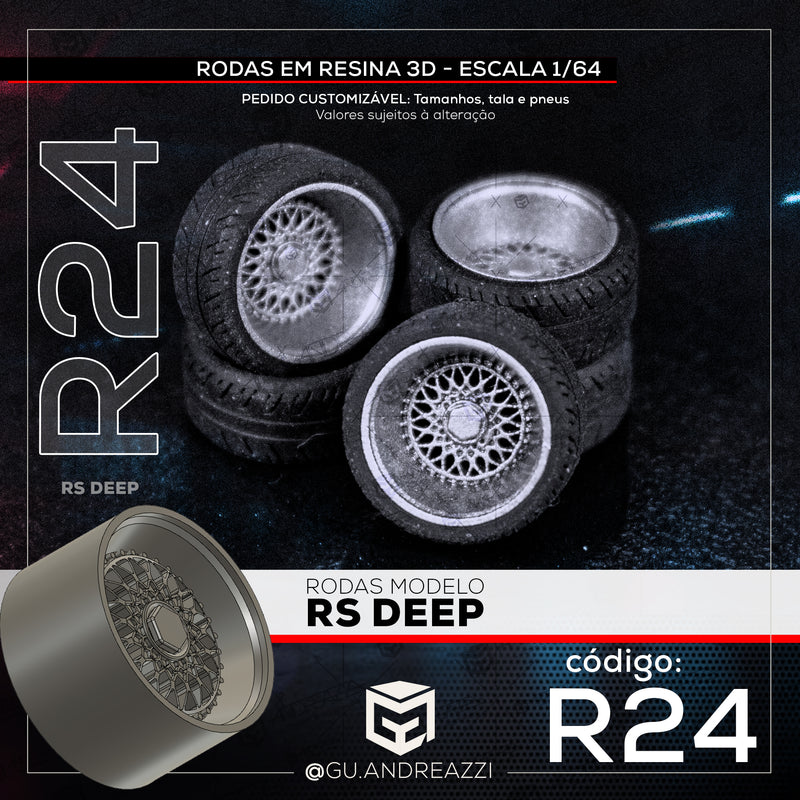 R24 - RS Deep - Rodas 3D  para 1/64