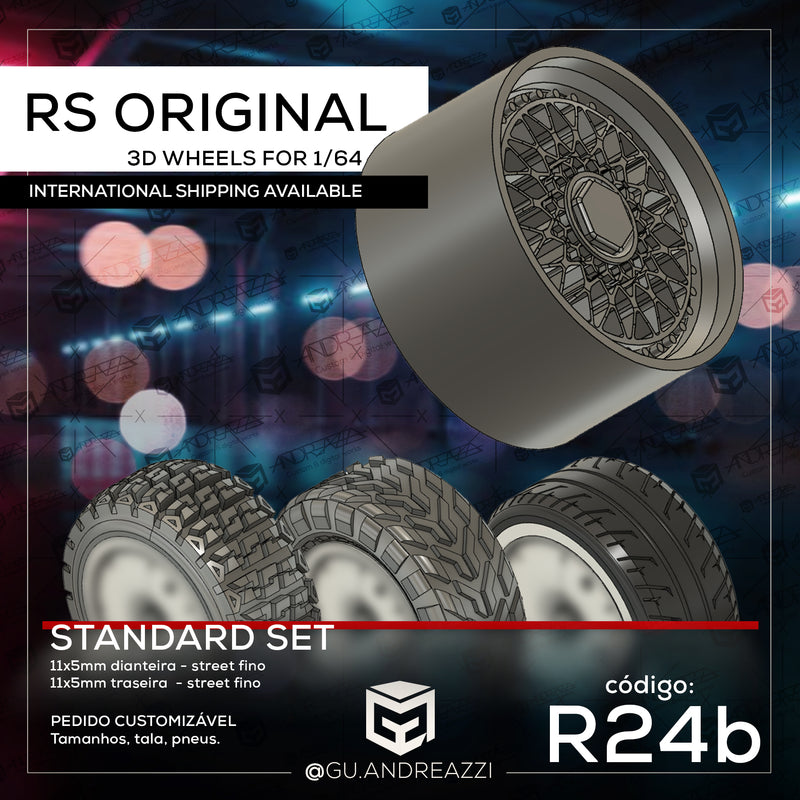 R24b - RS Original - Rodas 3D  para 1/64