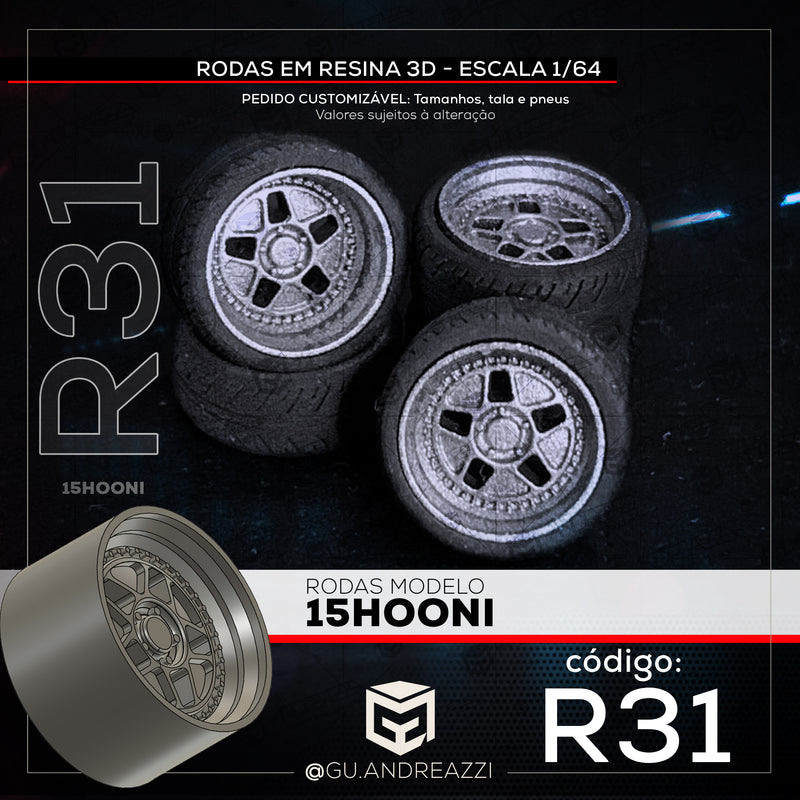 R31 - 15Hooni - Rodas 3D  para 1/64