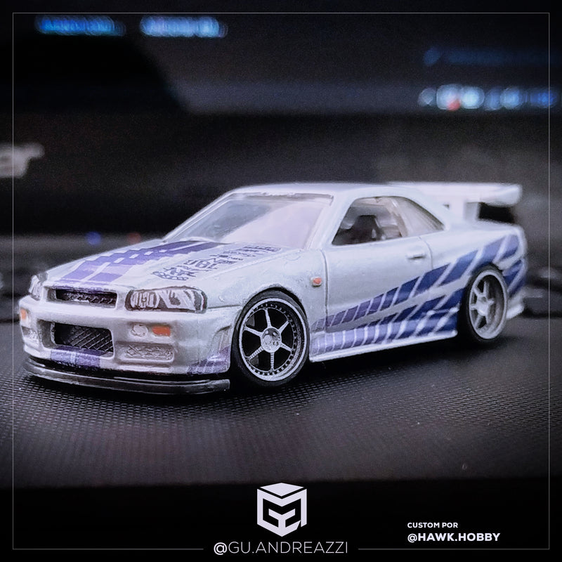 FAF201 - Skyline R34 Brian Velozes e Furiosos - Decal 1/64