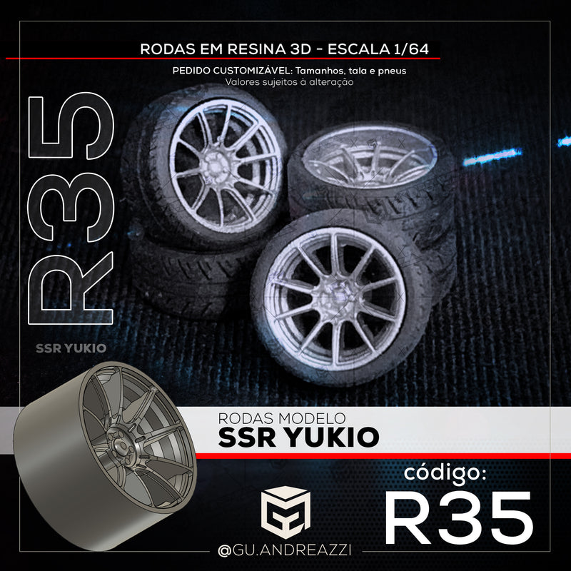 R35 - SSR Yukio - Rodas 3D para 1/64