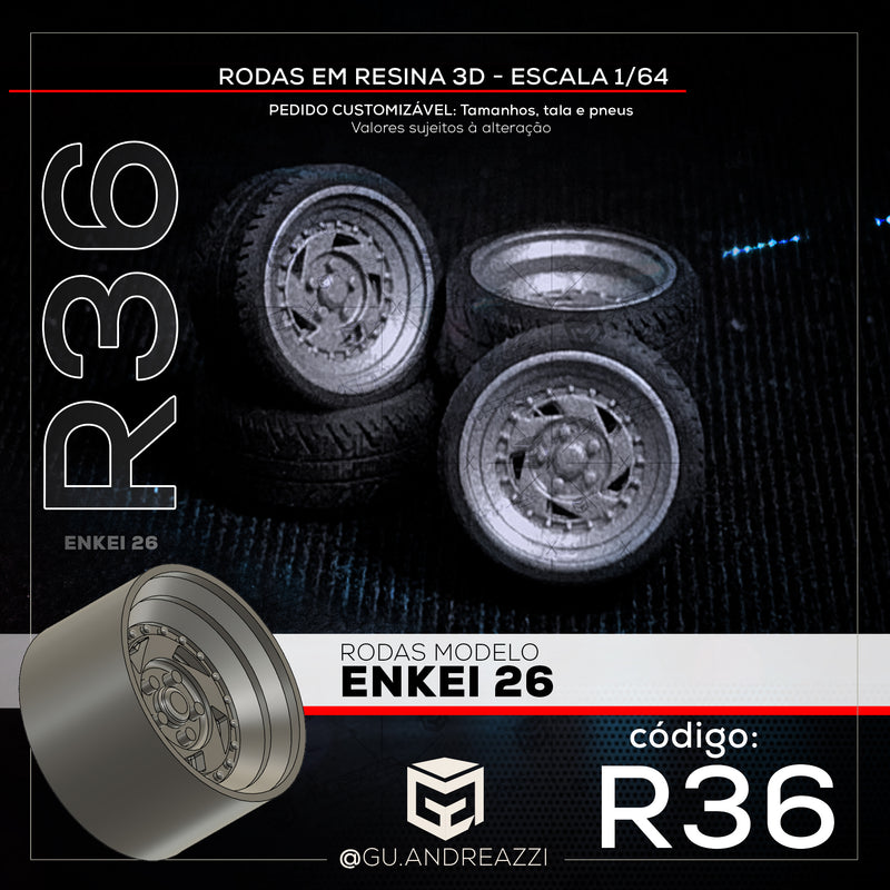 R36 - Enkei 26 - Rodas 3D para 1/64