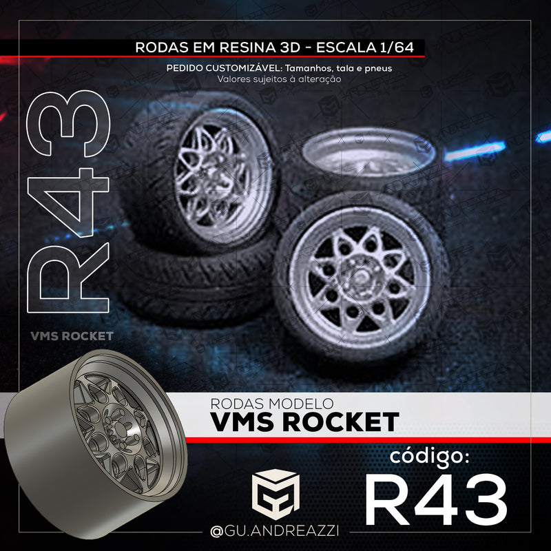 R43 - VMS Rocket - Rodas 3D para 1/64