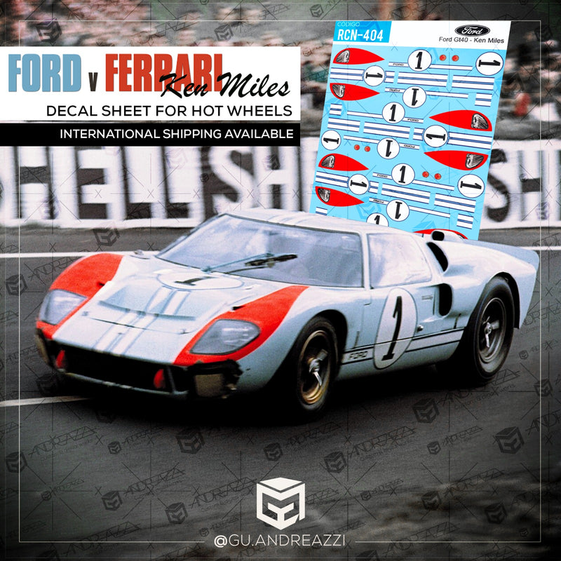 RCN404 - Ford GT40 Ken Miles - Decal 1/64