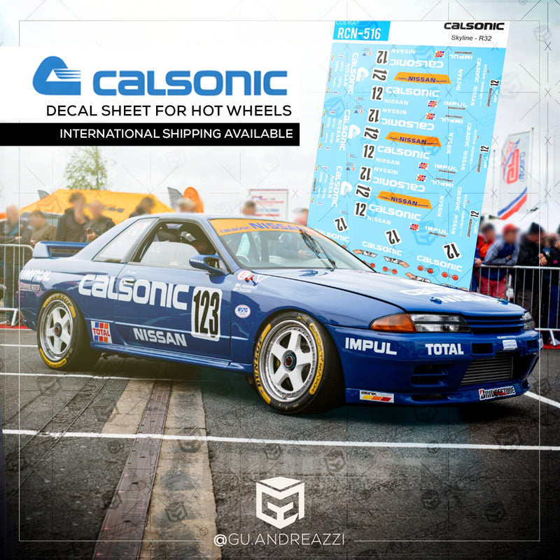 RCN516 - Skyline R32 Calsonic - Decal 1/64