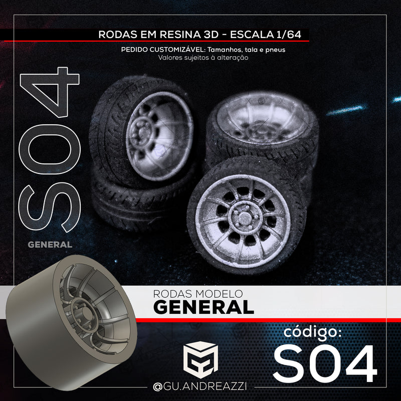 S04 - General - Rodas 3D  para 1/64