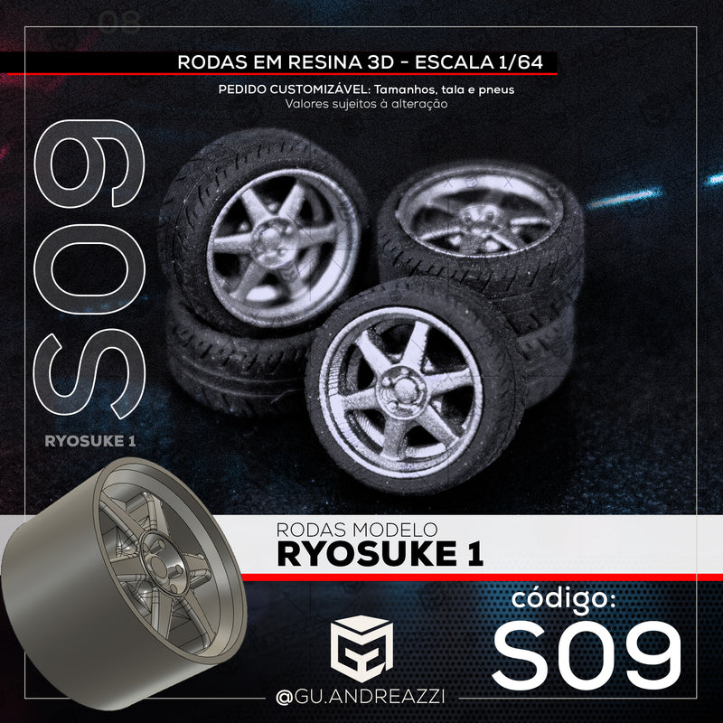 S09 - Ryosuke 1 - Rodas 3D  para 1/64