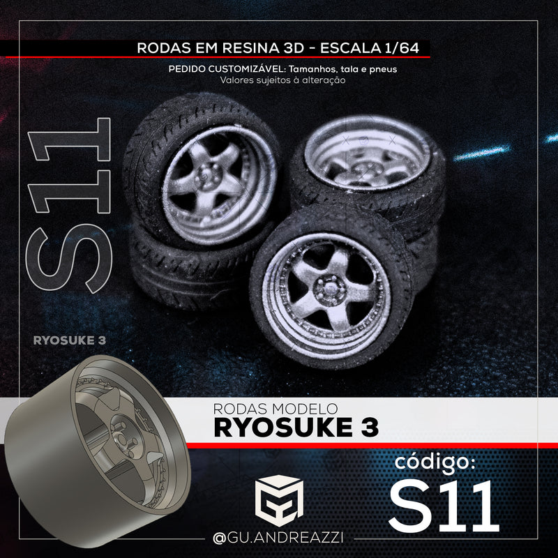 S11 - Ryosuke 3 - Rodas 3D  para 1/64