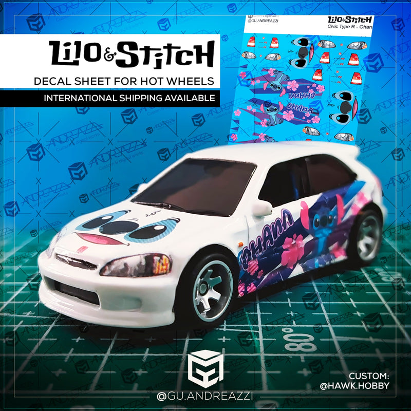 TVR002 - Civic Lilo & Stitch - Decal 1/64