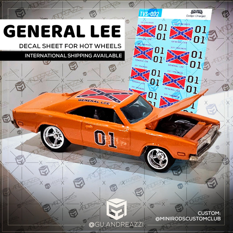 TVS002 - Dodge Charger General Lee - Decal 1/64