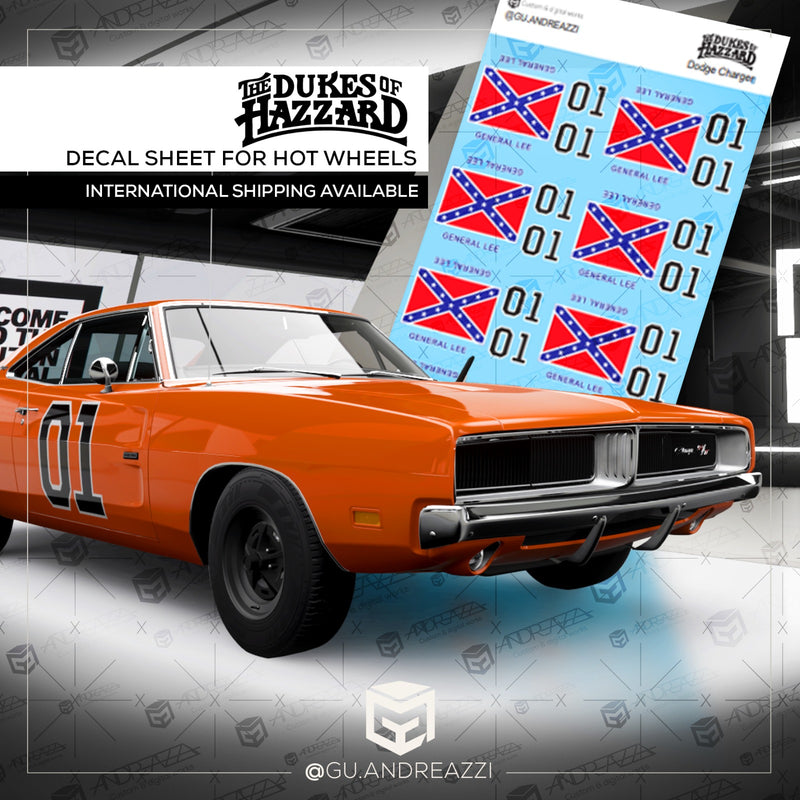 TVS002 - Dodge Charger General Lee - Decal 1/64