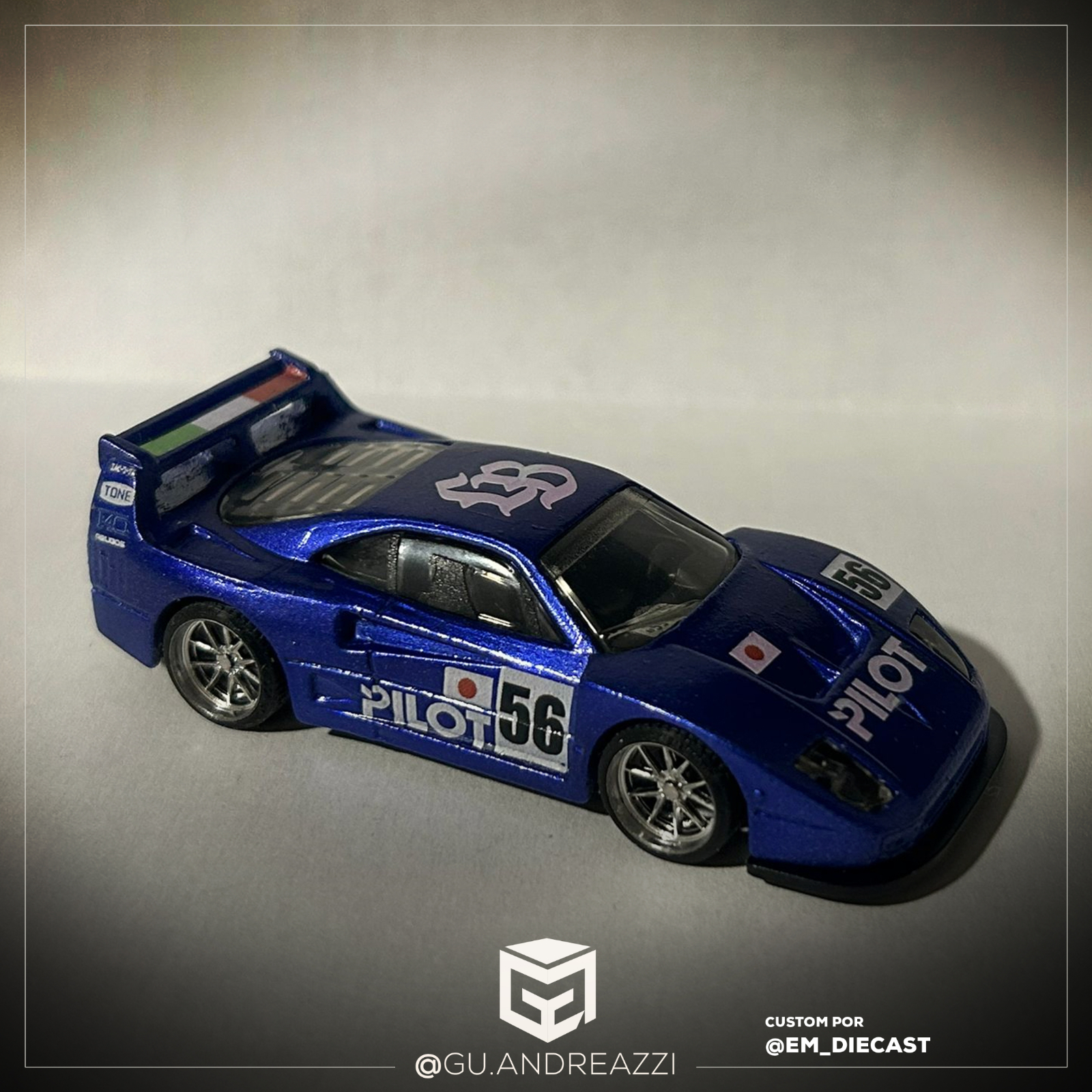 RCN540 - Ferrari F40 - Blue LBWK - Decal 1/64 - Andreazzi Custom Works