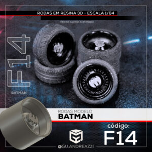 F14 - Batman - Rodas 3D  para 1/64
