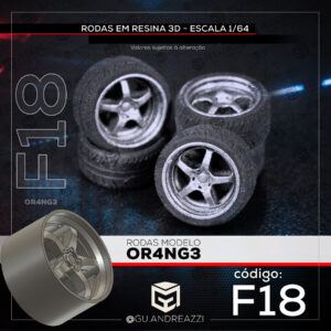 F18 - OR4NG3 - Rodas 3D  para 1/64
