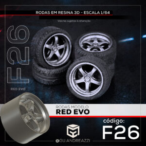 F26 - Red Evo - Rodas 3D  para 1/64