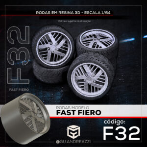 F32 - Fiero - Rodas 3D  para 1/64