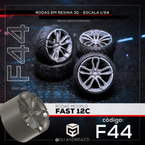 F44 - Fast 12C - Rodas 3D para 1/64