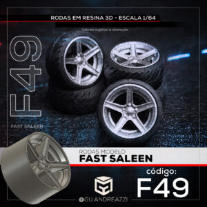 F49 - Fast Saleen - Rodas 3D para 1/64