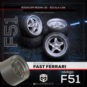 F51 - F. Ferrari - Rodas 3D para 1/64
