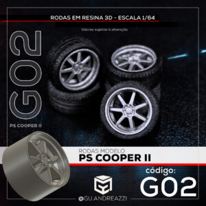 G02 - PS Cooper 2 - Rodas 3D  para 1/64
