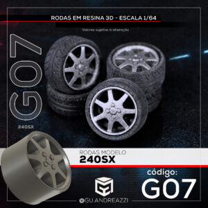 G07 - 240SX Back - Rodas 3D  para 1/64