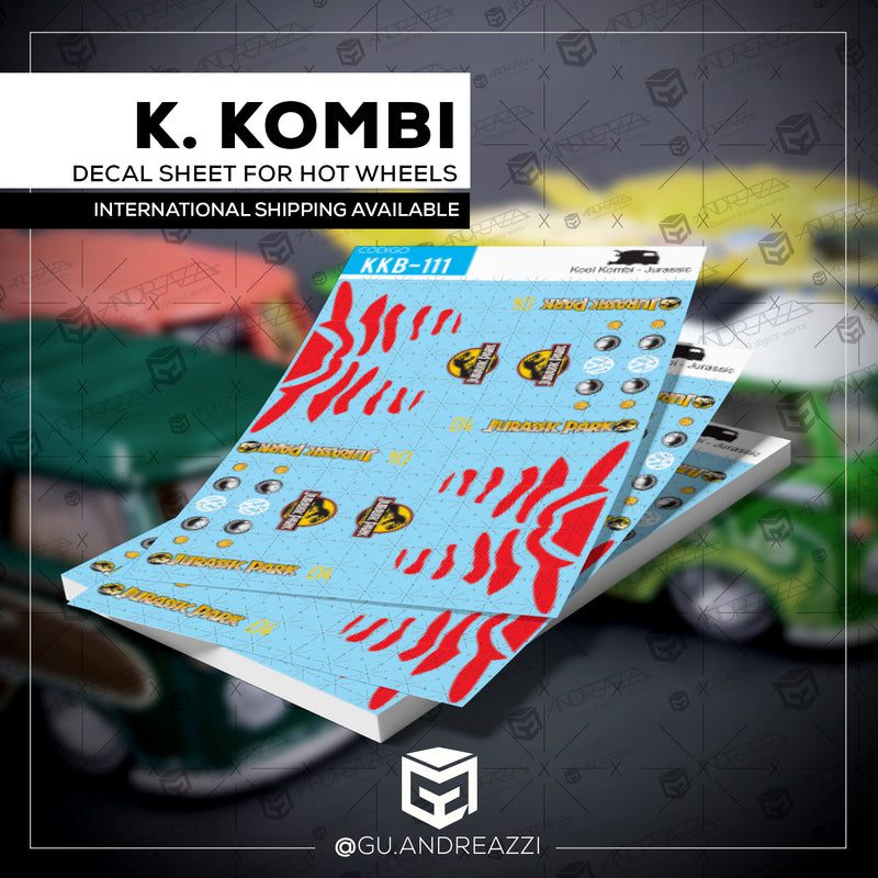 KKB111 - Kool Kombi Jurassic Park - Decal 1/64 - Andreazzi Custom