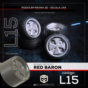 L15 - Red Baron - Rodas 3D  para 1/64